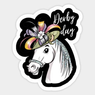 derby horse at the party Sticker